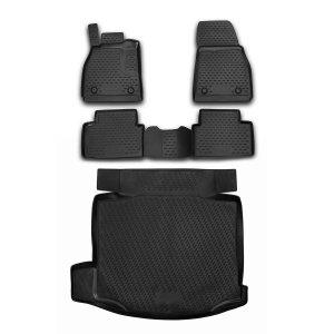 Chevrolet Malibu Floor-Trunk Mats - Omac - 3D - Black - '11-'16